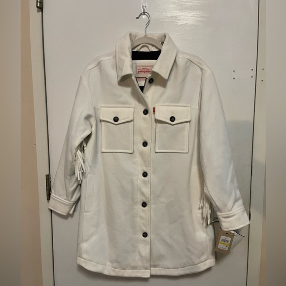 Levi’s Women Light Cream Fringe Fashion Jacket. - Picture 7 of 10